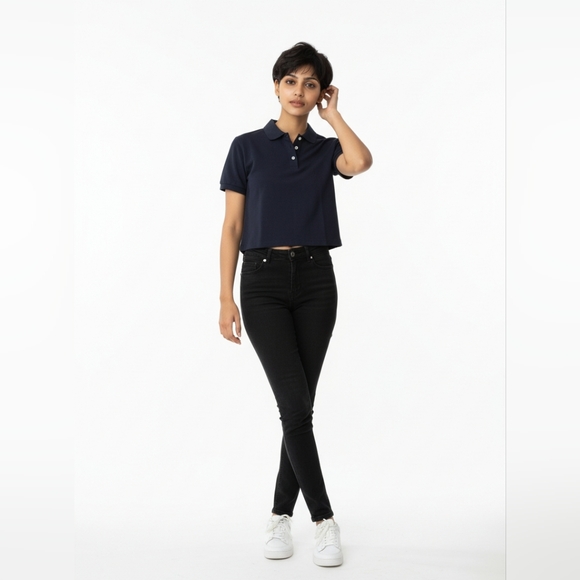 wild fable Tops - NWT Wild Fable Navy Blue Collared XS Crop Top
